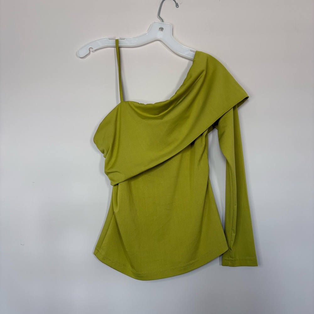 SHEIN Olive Green One Shoulder Top Size L Romantic, Vacation, Date Night, Party
